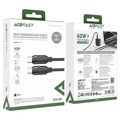 ACEFAST USB C16-03 Type-C to Type-C Սև