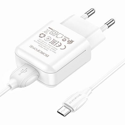 BOROFONE BA64A Charger + Cable Micro-USB white