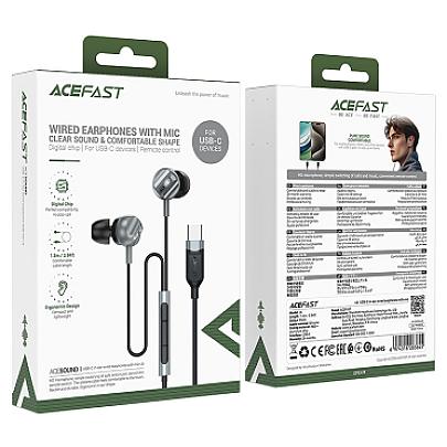 ACEFAST L6 Ականջակալ Փոքր Լարով Type-C Սև