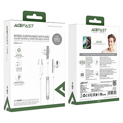 ACEFAST L3 Ականջակալ Փոքր Լարով Type-C Սպիտակ
